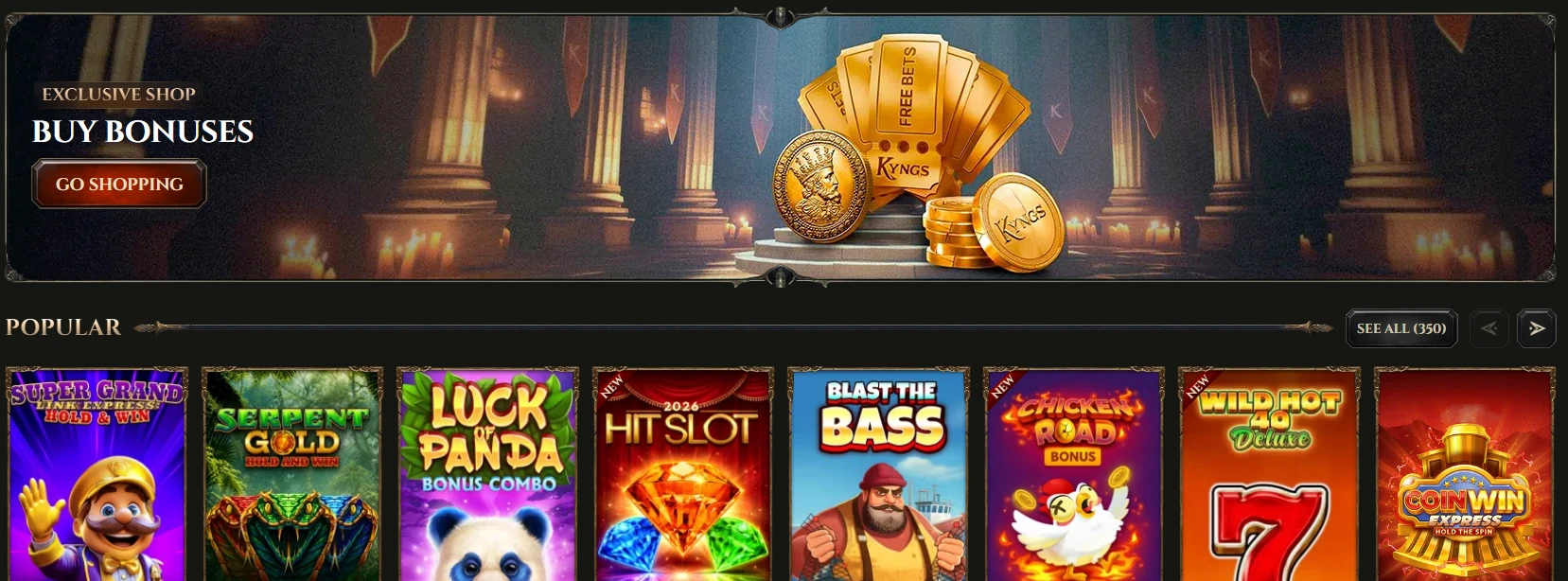 Kyngs casino Casino bannière promotionnelle bonus